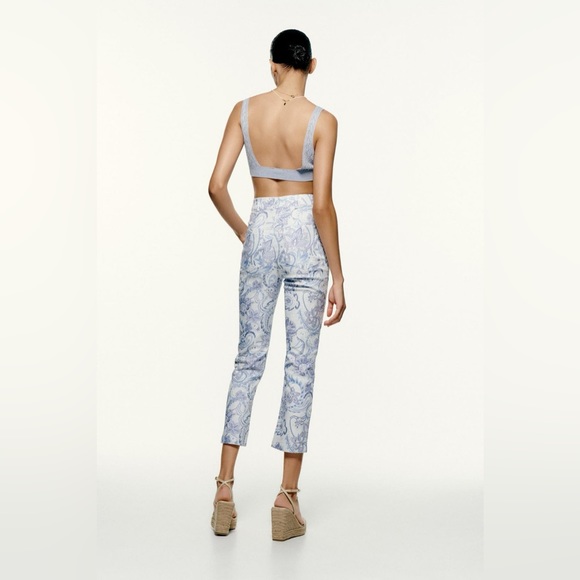 NWOT Zara Paisly Printed Trousers - Picture 3 of 13